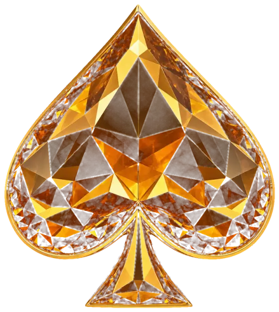 A faceted gold spade gem